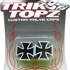 Olympique Dice Valve Caps Black Pack of 2