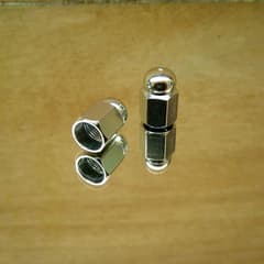 Olympique Dice Valve Caps Silver Pack of 2