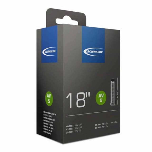Schwalbe AV5 18" Inner Tube 450A 17"x1 /14 Schrader 40mm - ETRTO 32/47-355/400