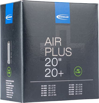 Schwalbe AV7AP Air Plus Inner Tube 20x2.10/2.80 Schrader - ETRTO 54/70-406