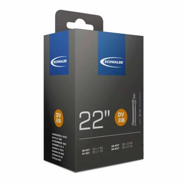 Schwalbe DV8B Inner Tube 22x1 3/8 22x1.50 22x1.75 22x2.00 22x2.10 Dunlop - ETRTO 40/54-457