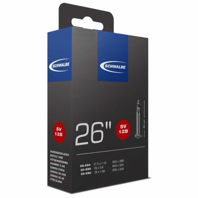 Schwalbe SV12B Inner Tube 26x0.75/1.00 27.5x1.10  Presta - ETRTO 20/25-590 28-584