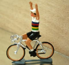 CBG Mignot Model Cyclist World Champion Rainbow Jersey with Raised Arms
