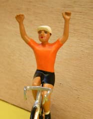 CBG Mignot Model Cyclist Tour of Holland Orange Jersey with Raised Arms