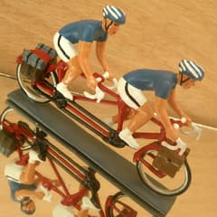 CBG Mignot Model Cyclist Red Tandem and Blue Jersey