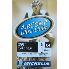 Michelin Aircomp Ultra Light Inner Tube C4 26x1.45/2.60 Presta 40mm - ETRTO 37/62-559